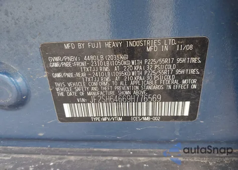 2009 Subaru Forester 2.5X Limited из США, поврежденный, VIN JF2SH64669H776569